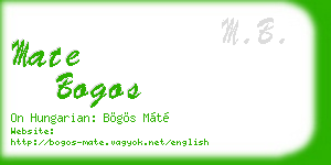 mate bogos business card